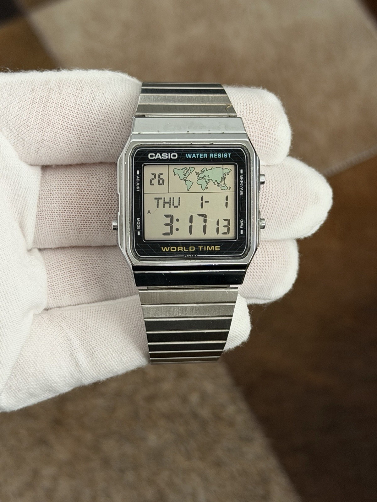 Rare Vintage Casio World Time A300U Men’s Digital Watch Module 643 JDM 1980s