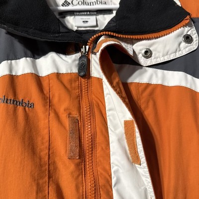 Vintage Columbia Men's L Orange Gray White Colorblock Ski Jacket
