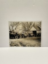 VTG Photograph of Old Automobile W/ People Large 8x10 Negative Transparent Photo