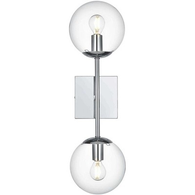 Living District LD2357C Neri 2 Light 6 inch Chrome Bath Sconce Wall Light