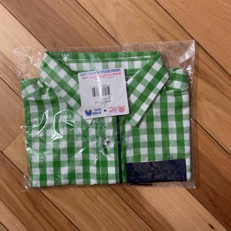 Ruffle Butts Rugged Boys 3t Shirt Top Easter Spring New Green White Check New