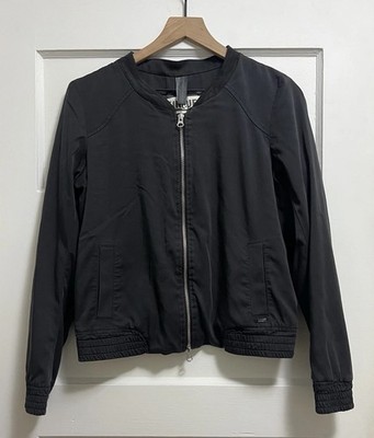 CINQUE Cibeata Bomber Lightweight Black/Coal Women s Cropped Jacket Sz 36 US:S/M