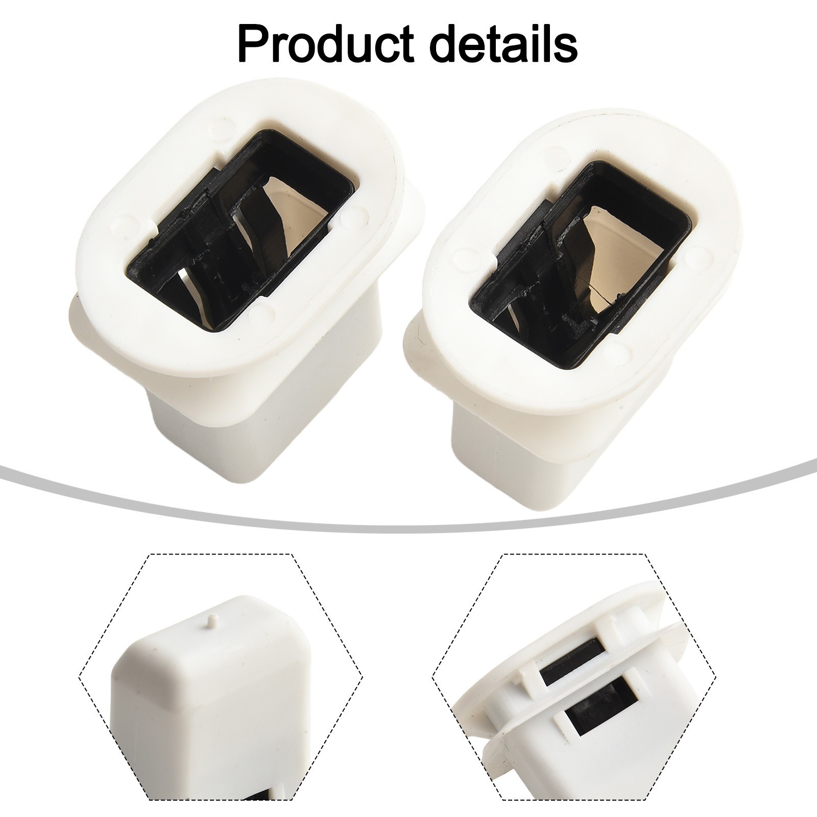 Rear Seat Bench Clip 2x Bracket Clip New Parts Plastic White Accessories