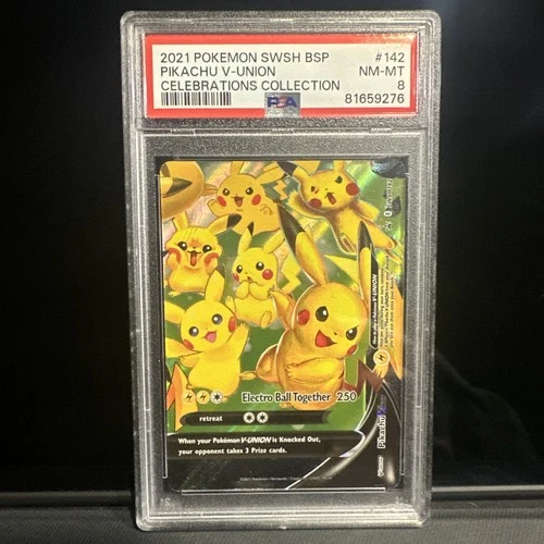 2021 Pokeman Japanese Pikachu V-Union 25th Anniversary Collection PSA 8