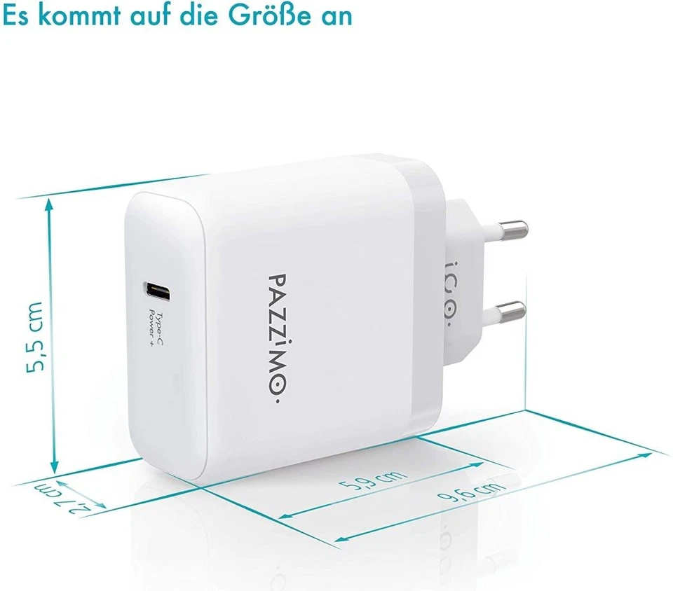 Pazzimo Ladegerät USB-PD Power Delivery 3A USB-C Netzteil Lader für Handy iPad - Bild 4 von 4