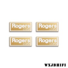 Rogers LS 3/5A Speaker Grill Aluminum Logo Badge 35mm 1.38" X15.2mm 0.6" gold