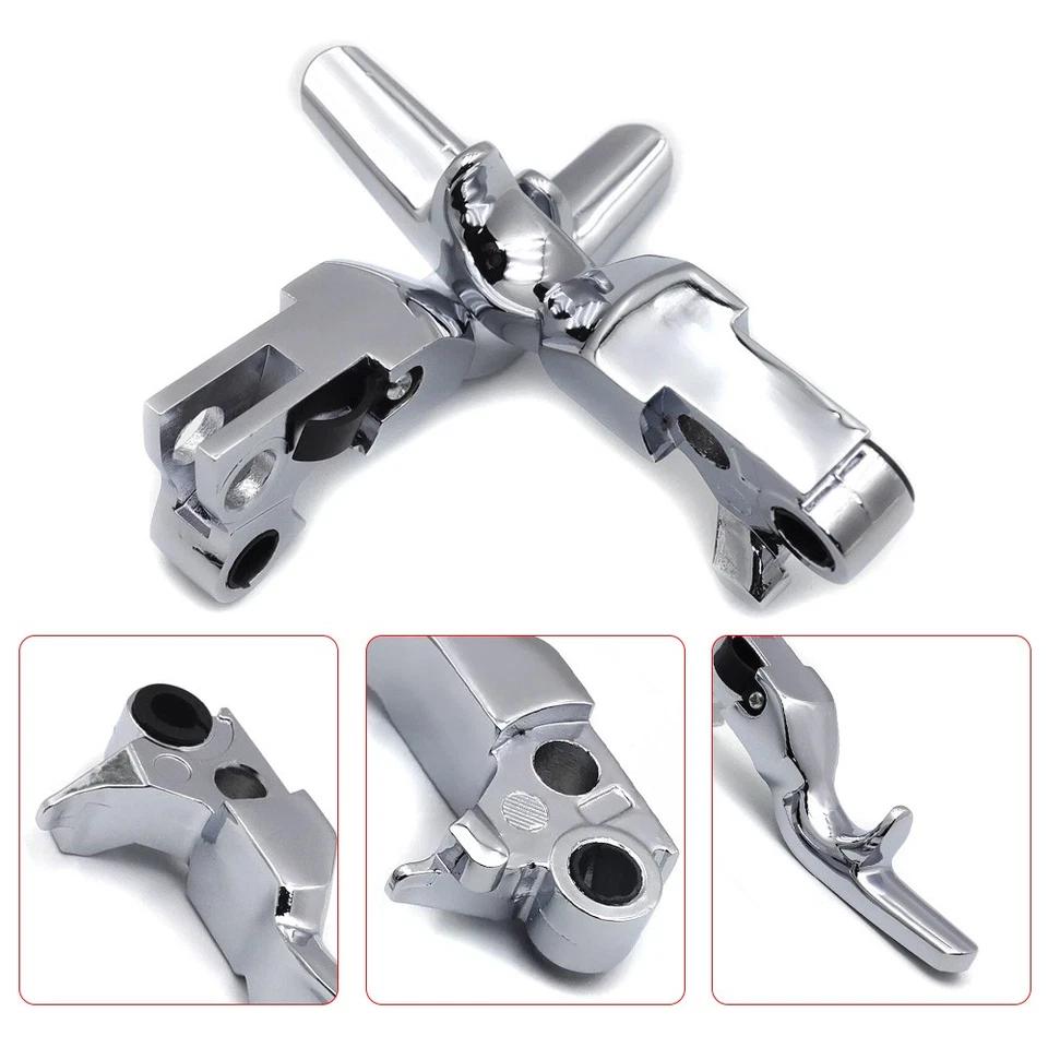 Short Clutch Hand Brake Lever Silver For Harley-Davidson Softail 1996-2012 - Image 4 of 4