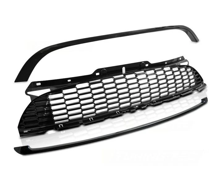 Parrilla delantera para MINI COOPER 2010 2011-2014 R55 R56 R57 JCW estilo negro brillante Foto 3 de 3