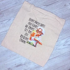 New cotton shopping bag tote don’t mess with old lady’s bag 16x14 handcrafted