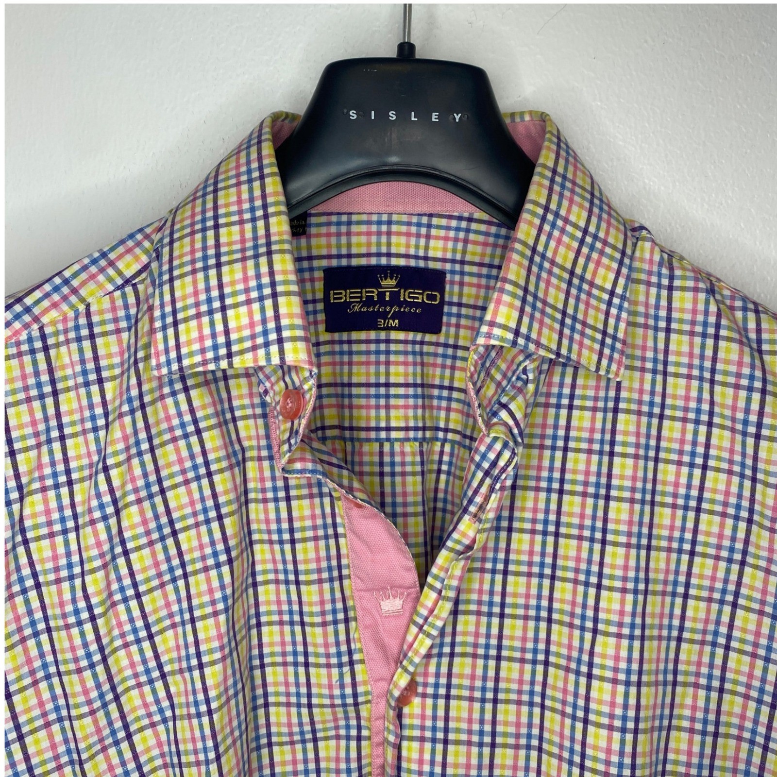 Bertigo Multicolor Check Pattern Cotton Button Up… - image 1