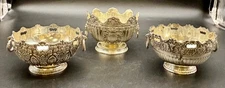 Vintage Silverplate Montieth Bowl Set of 3 Various Manufacturers