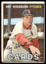 1967 TOPPS RAY WASHBURN ST. LOUIS CARDINALS #92 G/VG