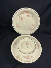Homer Laughlin Oven Serve Virginia Rose Covered Casserole Dish & Pie Plate Set