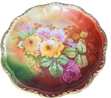Unger & Schilde 3 Crown Germany  Signed E. Laport 12" Charger/ Plate ca 1910