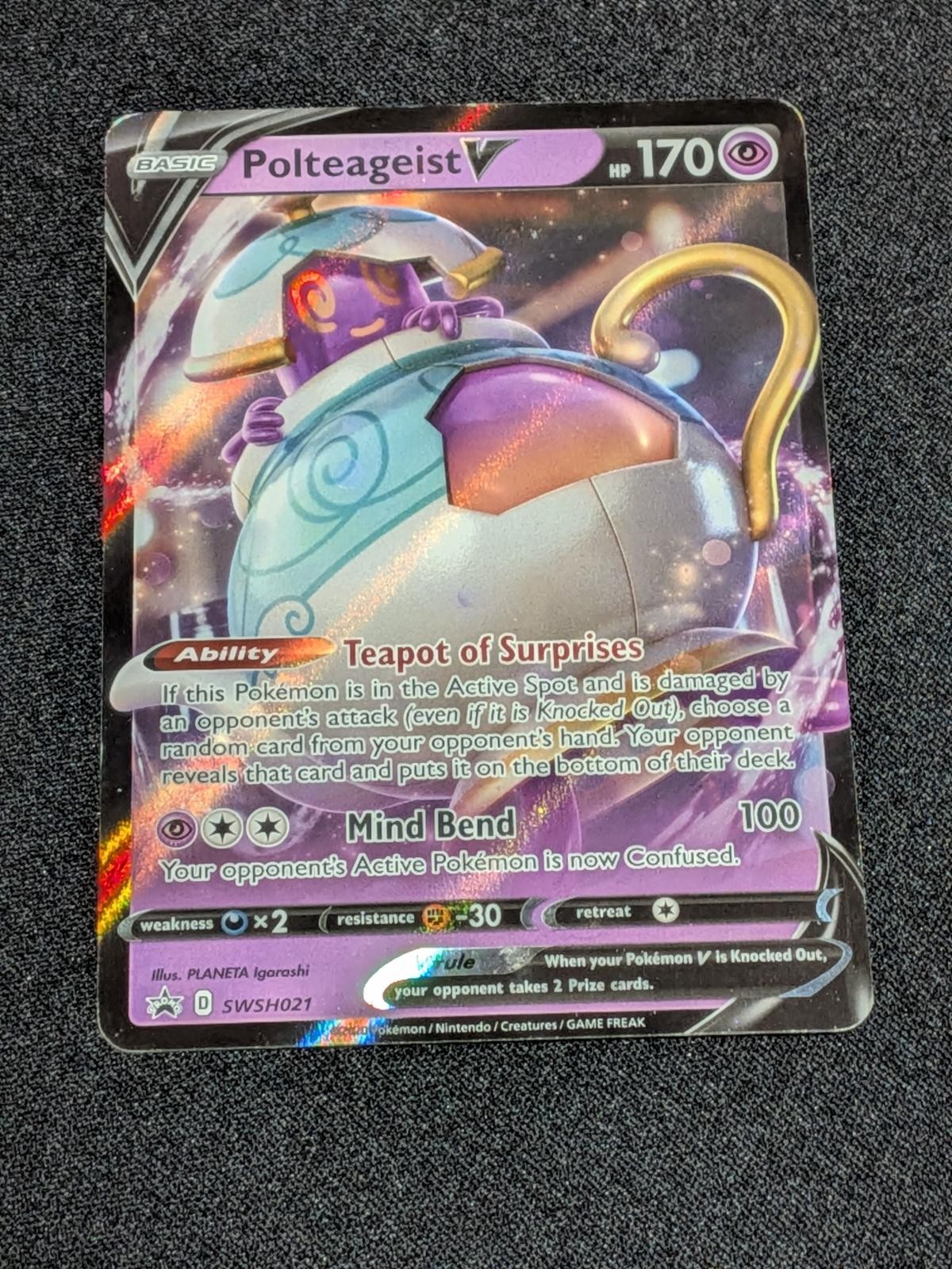 Polteageist V SWSH021 Holo Promo Sword & Shield Promo Pokemon Heavily Played