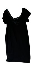 ELOQUII Scuba Knit Dress Off  Shoulder Sleeve Black Sleek Cocktail LBD SZ 14 EUC