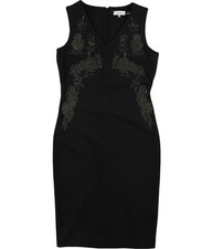 Calvin Klein Womens Floral Beaded Sheath Dress