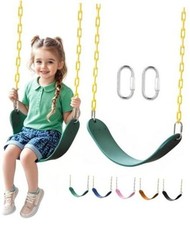 Heavy Duty Swing Seat, Kids Swing with 66" Rust-Resistant Chains, 1 Pack Green