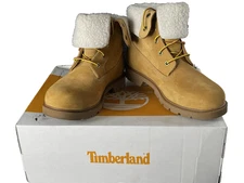 Timberland Boots Womens Size 8.5 Waterproof Nubuck Fleece Fold Down Linden Woods
