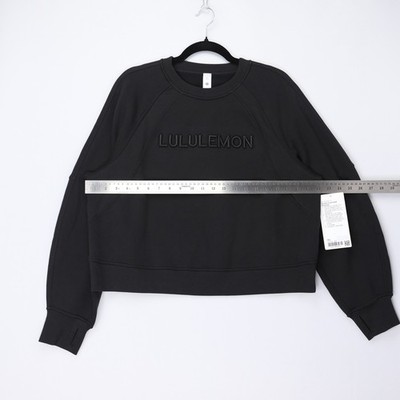 Lululemon Scuba Oversized Pullover Wordmark Crew Neck Black Size