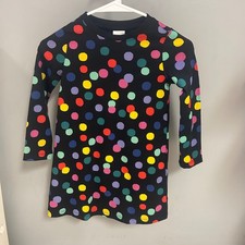 Hanna Andersson long-sleeve t-shirt dress in the "Colorful Confetti on Black sz5