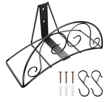 Duty Solid Metal Water Hose Holder Holds 125Ft Storage Hose, Black