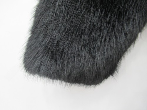 River Island Faux Fur Jacket Large Black Womenswear Cropped Collared - Preloved - Bild 22 von 24
