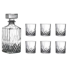 Whiskey Decanter Set for Men, Crystal Whiskey Glasses & Decanter, Non-Lead Glass