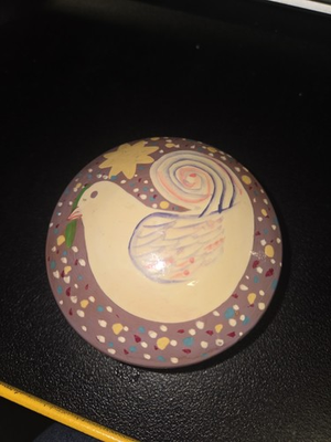 #ad #ad Handmade Painted Wooden Trinket Box Dove Olive Leaf Northern Star 3 Inches $12.95