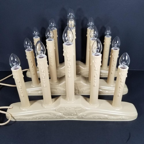 Lotto 3 candele elettriche vintage natalizie 5 luci candelabri finestra - Foto 4 di 14