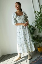 FAITHFULL THE BRAND Marita Midi Dress, Astoria Floral, Size XS