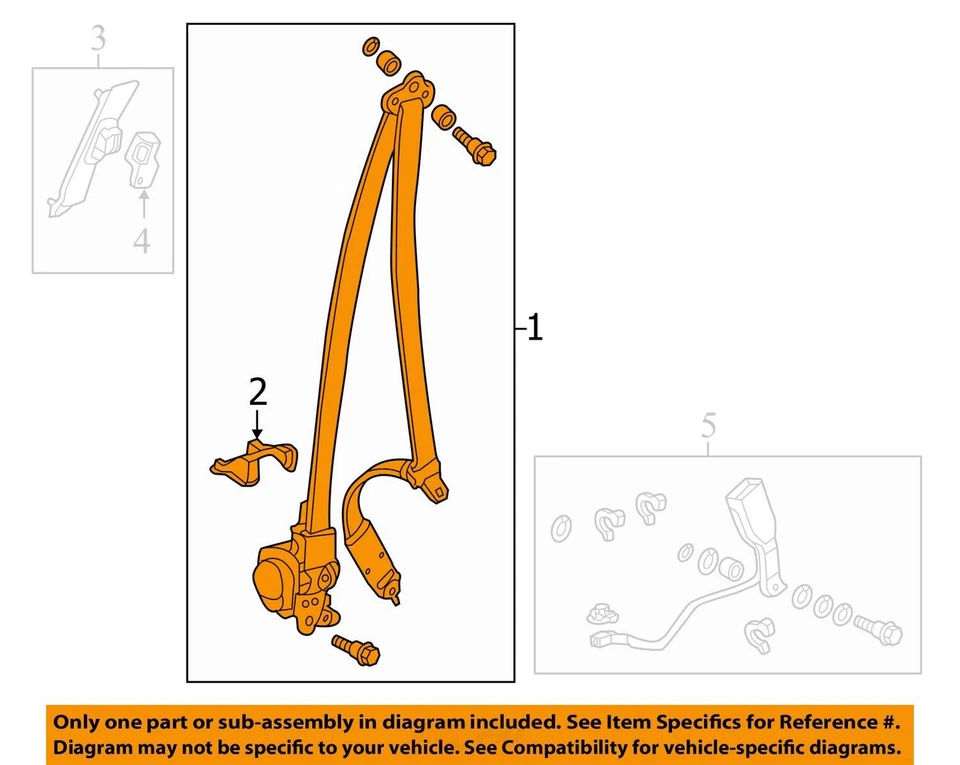 Seat Belt Front Bucket Seat Passenger Retractor Fits 15-16 CR-V 10275185 - Image 4 of 4