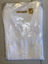 Havanera Shirt Mens white XXL Embroidered Guayabera Cuban Camp Casual