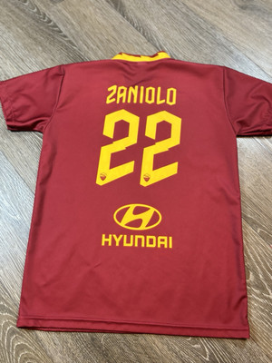 AS Roma 2019-2020 Home Zaniolo #22 Jersey Youth Size 10 Red/Yellow