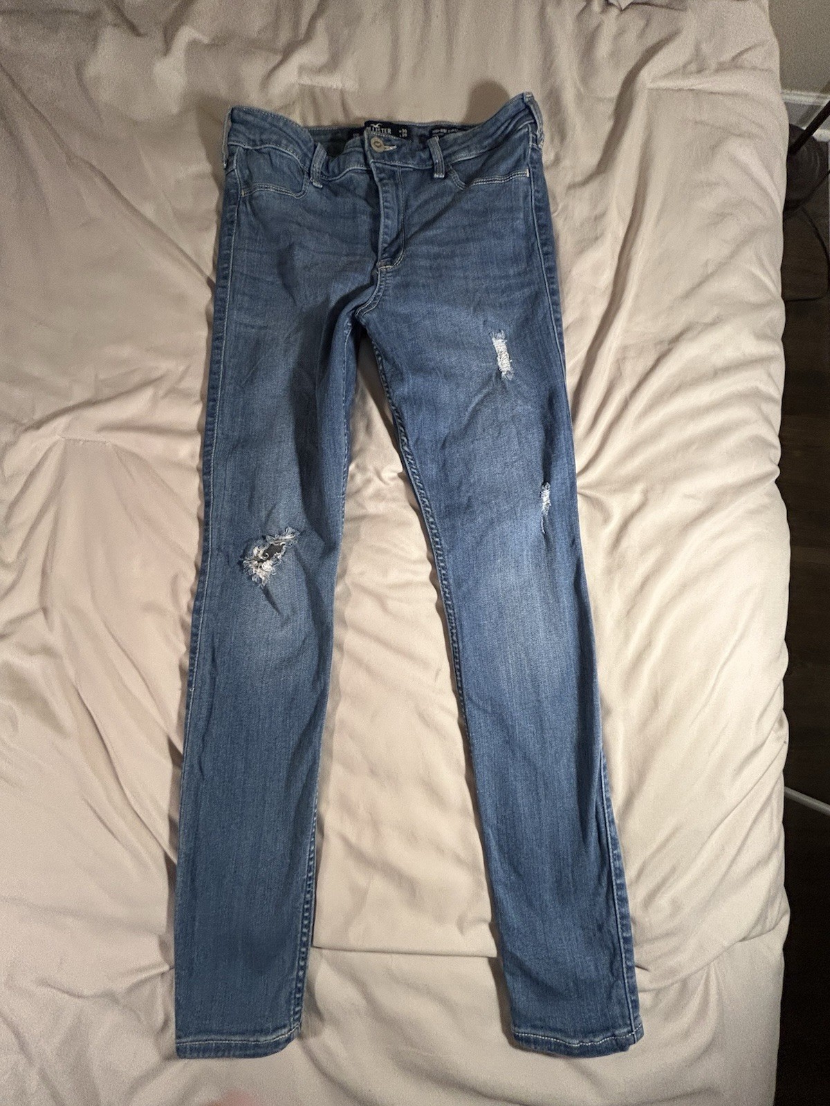 Hollister Women’s High Rise Jean Legging W30 L28 Blue Distressed Skinny Jeans