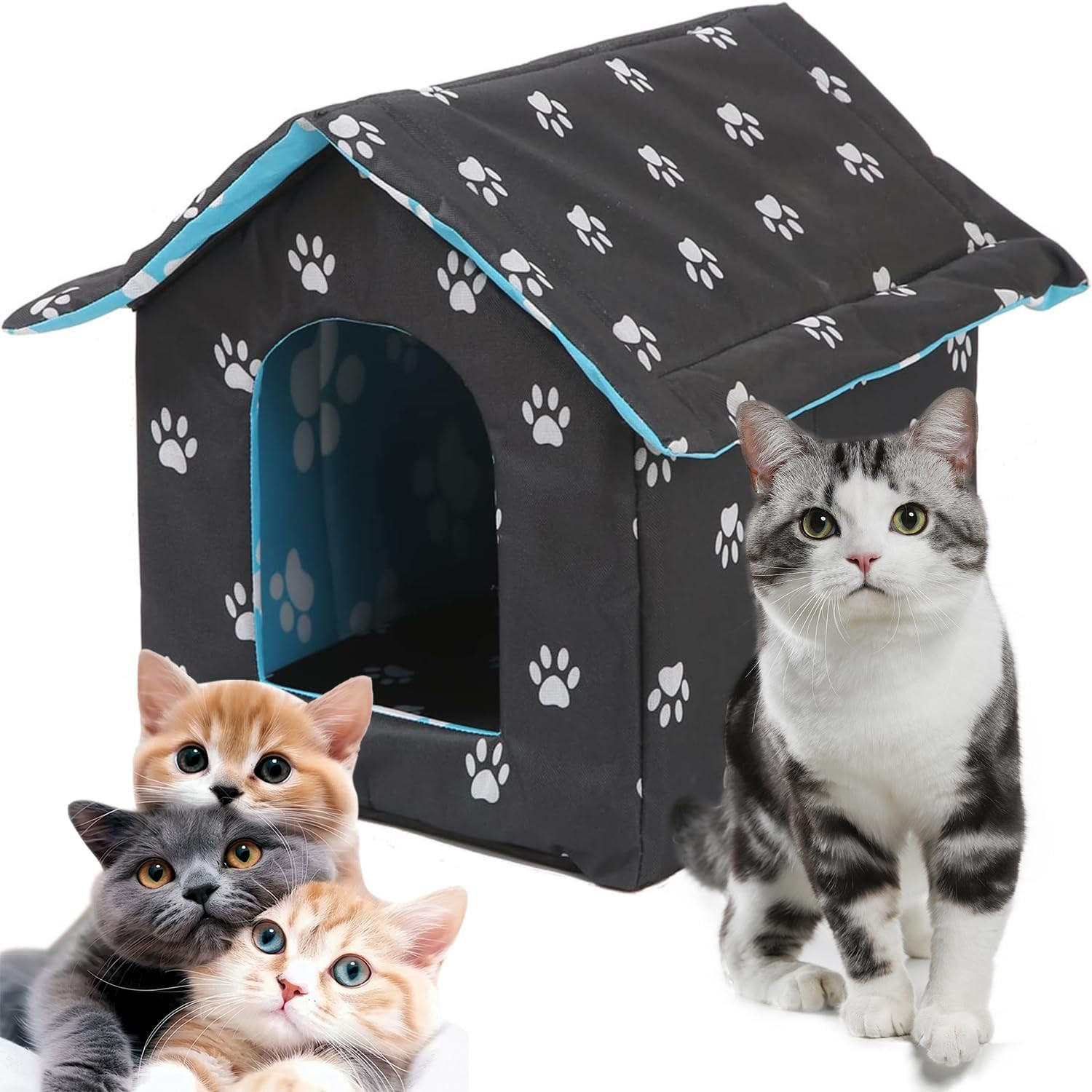 Casetta Gatto Esterno Chiusa | Cuccia Impermeabile Inverno Resistente
