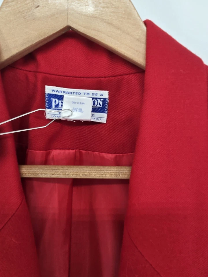 Blazer Pendleton Clásico Mujer Talla 12 Rojo 100% Lana Virgen Abrigo Chaqueta Foto 3 de 4