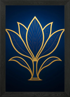 Altägyptische Goldene Lotusblume gerahmtes Wandbild Poster Leinwanddruck Bild