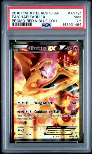 Pokemon PSA 8 Charizard EX Promo 2016 XY121 Red and Blue Collection English