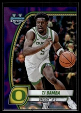 TJ Bamba 2024-25 Bowman University Chrome Purple Lava Refractor A Card #74