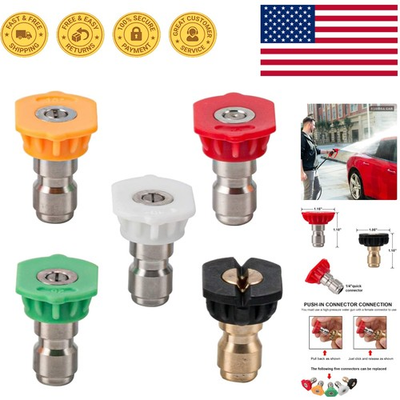 #ad Efficient 5 Nozzle Tips Set for 4000 PSI Pressure Washers Quick Connect Design $9.99
