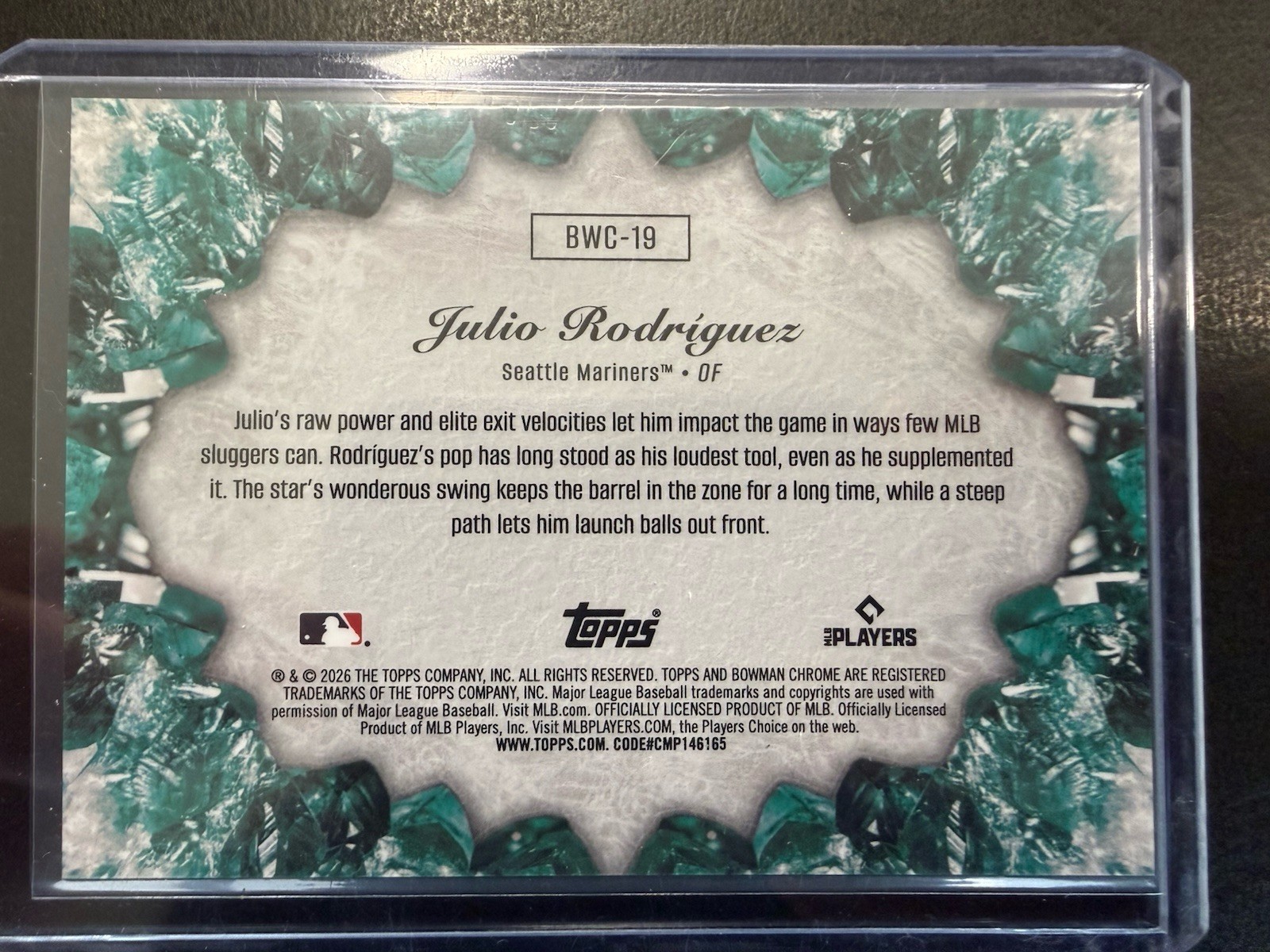 2026 Bowman Chrome Crystallized Gold /50 Julio Rodriguez #BWC-19 Mariners SSP! view 4
