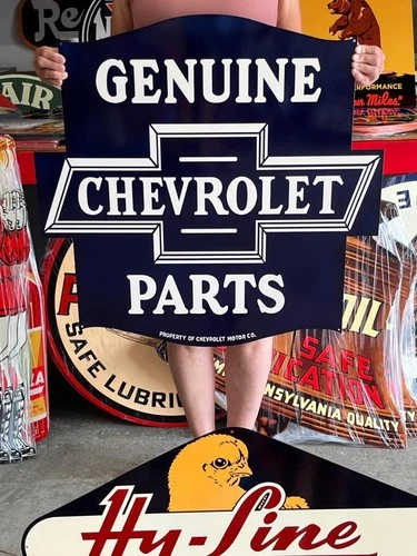 Vintage Old Style Sign Genuine Chevrolet Parts NOT Porcelain Made in USA 30x30