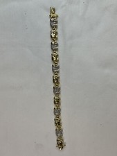 Eternal Treasures Gold Over Silver Elephant Bracelet Defect See Photos 