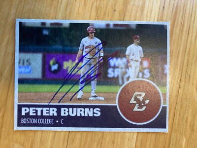 Peter Burns AUTO Custom Baseball Boston College Eagles - 2023 Angels Signed