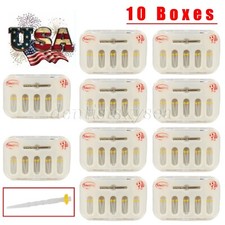 10Packs Dental Fiber Post Resin Screw Thread Quartz & Drills Yellow