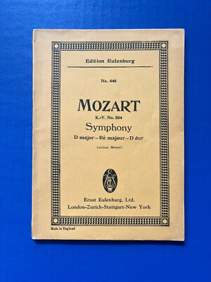 Mozart - Symphony No. 38 in D Prague - Eulenburg Miniature Study Score PB