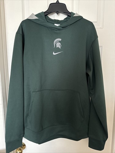 Nike Dri-FIT Men Large-TALL Michigan State Spartans PE Green Pullover Hoodie NEW - Picture 2 of 8