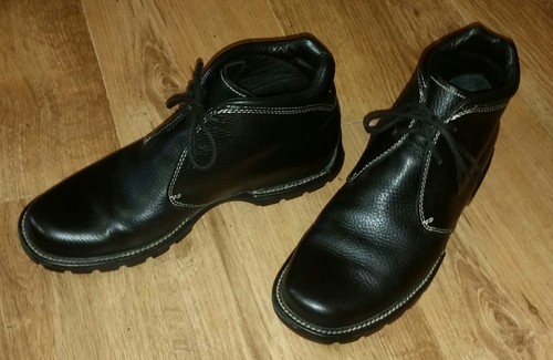 Cole Haan Herren Schwarz Leder Stiefeletten Größe 7 Schnürschuhe Runde Zehen