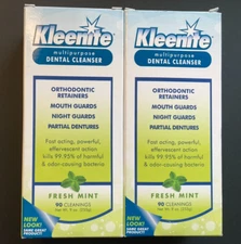Kleenite Multipurpose Dental Cleanser Fast Acting Powerfull Fresh Mint 9oz 2 Pk